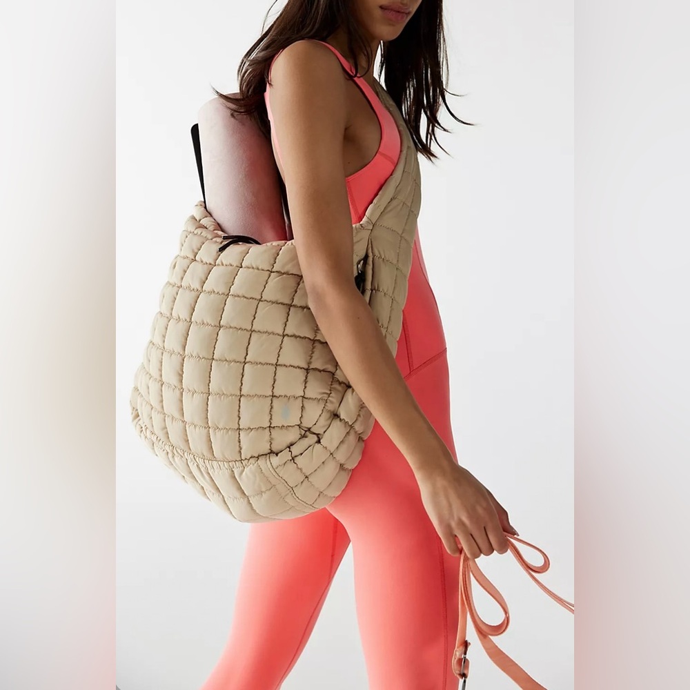 Free People FP Movement Quilted Carryall Hobo Bag NWOT